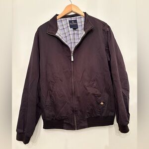 Brooks Brothers Harrington Bomber Jacket - Navy Blue - Check Lined - Men's Large